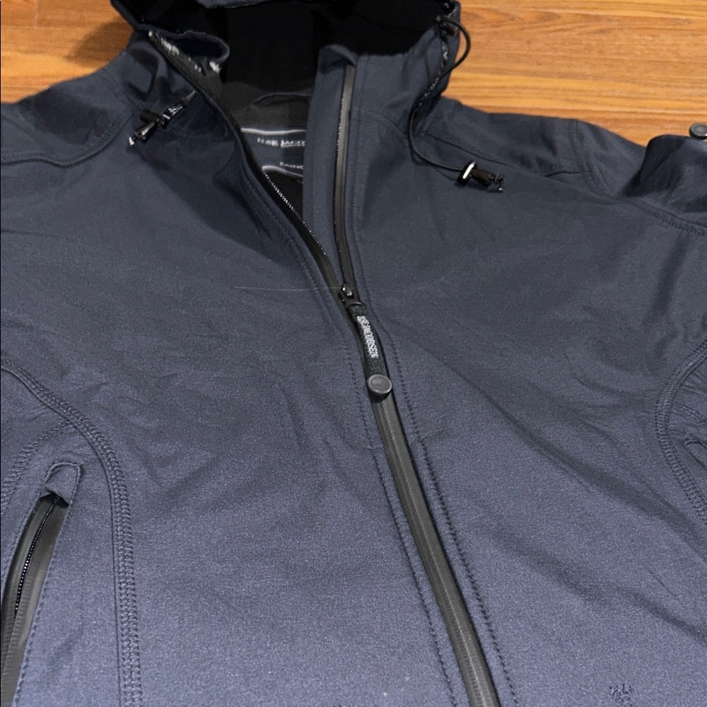 Ilse Jacobsen Hornbaek Regular Fit Hooded‎ Long Raincoat Dark Indigo Women’s 12 - Picture 6 of 10